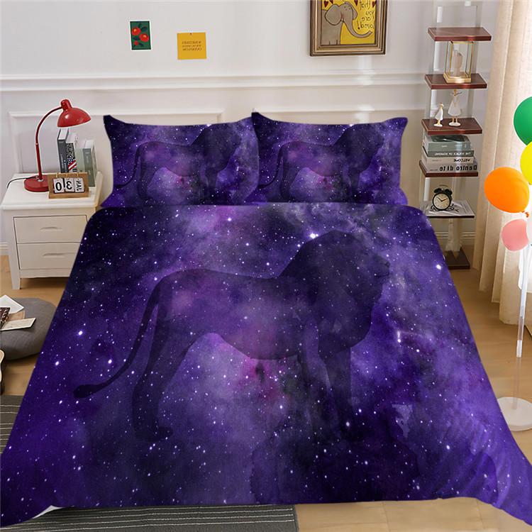 Galaxy Duvet Cover Set Animals Pattern Zebra Butterfly Rabbit King Size Comforter Cover For Kid Teen Adult Polyester Bedding Set
