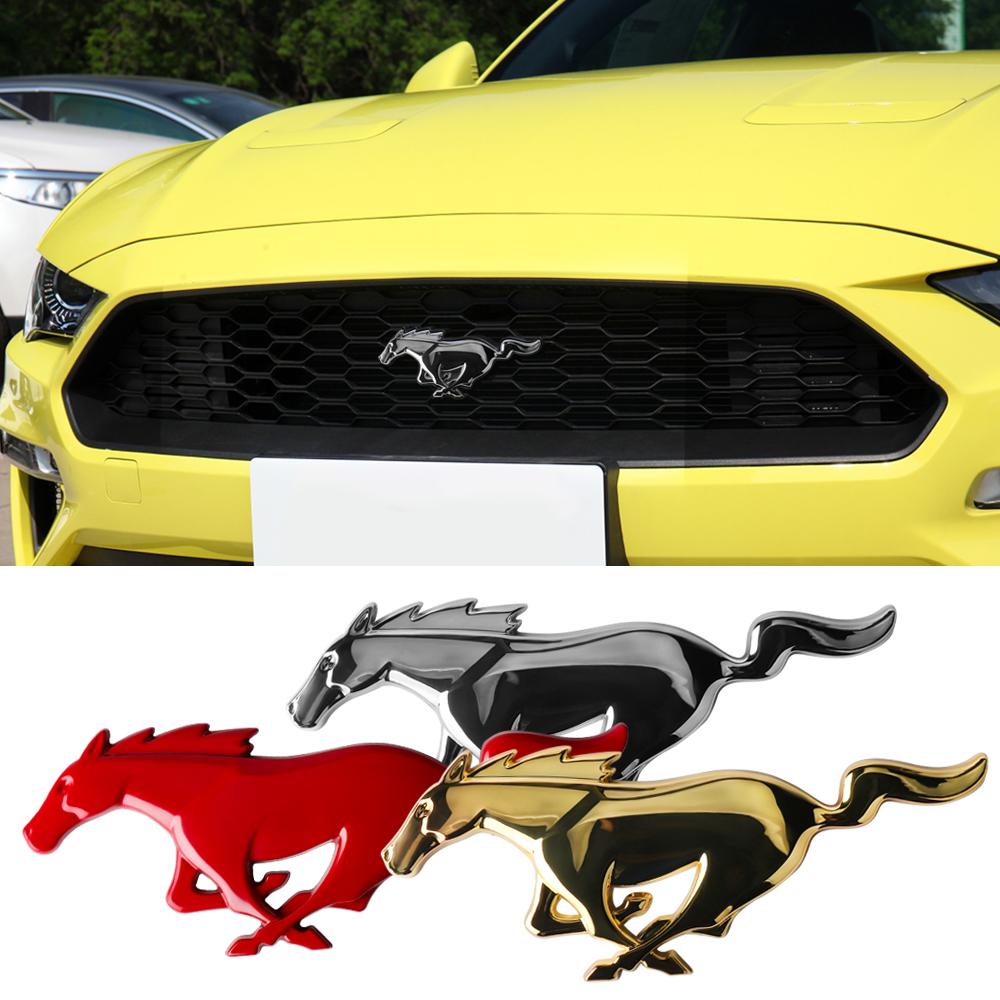 3D Metal Car Front Grille Emblem For Ford Mustang ST Racing Focus Fiesta EcoSport Escort Ranger Fusion Mondeo Edge Taurus Shelby