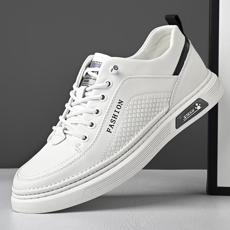 

Мужская обувь 2024 года, осень, новые однопедальные нескользящие маленькие белые туфли, модные универсальные мужские спортивные и повседневные туфли на плоской подошве 38