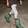 Velvet Letter Print Tights With Breathable Shaping For Young Women