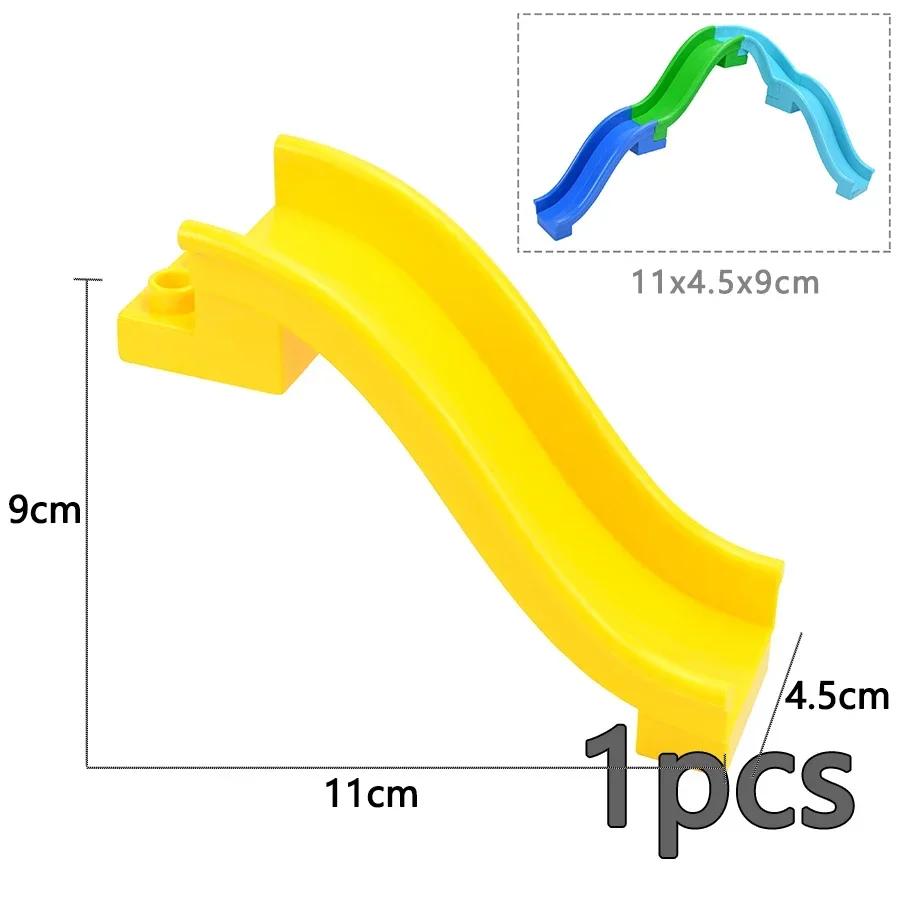 Store byggeklosser Slide Swing Seesaw Park Lekeplass Series Large Pillar Murstein Barn Barn Pedagogisk Leke Kompatibel Duploe