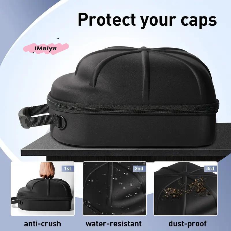 M-1pc Portable Baseball Hat Travel Bag Baseball Cap Travel Case Storage Carrier Box Display Bag Eva Baseball Cap Carrying Bag