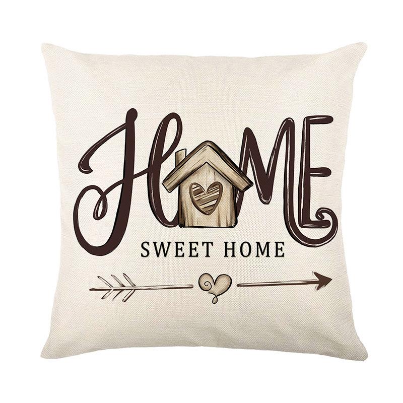 Neues Zuhause Kissen Kissen Ölmalerei Stil Rücken Geschenk Weihnachtsatmosphäre Nickerchen Sofa Auto Geschenk Kissen