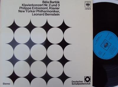 LP Record BÉLA BARTÓK - PHILIPPE ENTREMONT, N - Klavierkonzert Nr. 2 Und 3 J2130 CBS, Deutscher  Germany Classical Used