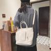 Japanese Ins Harajuku Retro Art Casual Large-Capacity Girl Student Solid Color Portable Canvas Messenger Bag