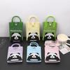 Playful Print Panda Knitted Handbag Stylish Small Crossbody Purse Perfect For Casual Outfits
