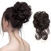 Synthetic Messy Buns Hair Scrunchies Extensions Claw Clip In Curly Wavy Ponytail Hairpieces Wig For Women
