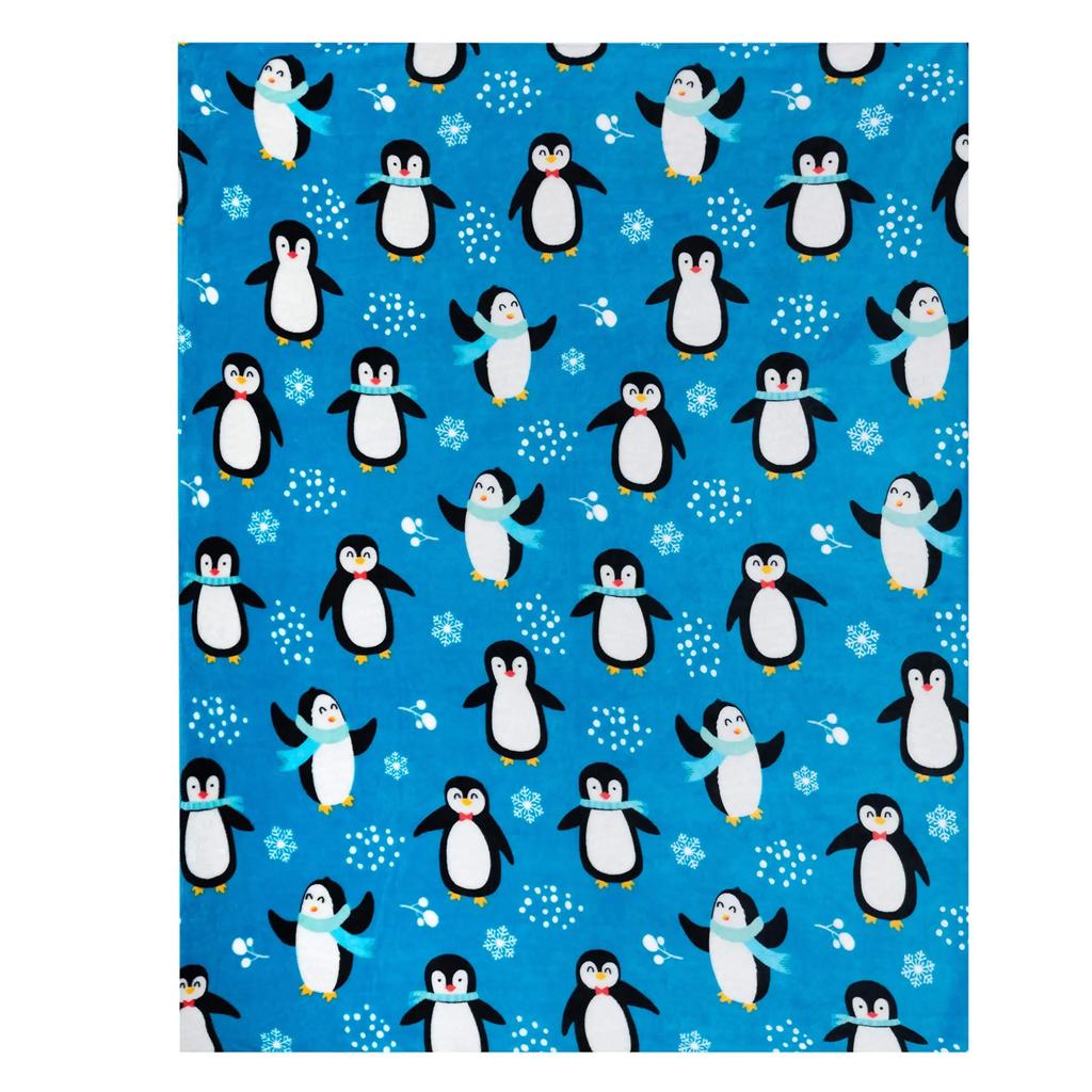Penguin Flannel Throw Blankets Soft Lightweight Cozy Warm Gifts for Kids Boys Womens Girls Adults All Seasons Couch Bed Chair