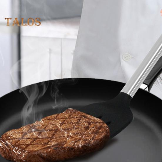 2Pcs Silicone Spatula Slotted Food Grade Heat Resistant Dishwasher Safe Frying Fish Eggs Non-stick Pot Cooking Turner Cookware Utensils Kitchen