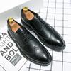 Classic Causal Business Brogue Leather Shoes Men's Career Oxford Fashion Black Dress Shoes Wedding Shoes Zapatillas Plus Size 46