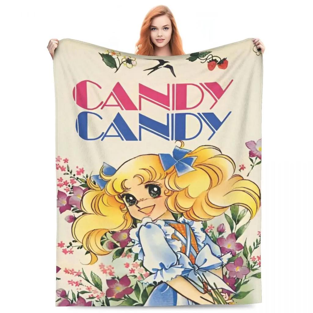Candy Candy Manga Fleece Blankets Drama Adventure Custom Throw Blankets for Sofa Bedding Lounge