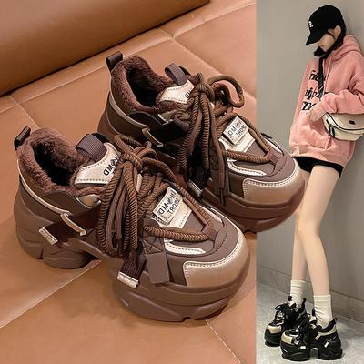 2025 New Soft Sneakers Woman Female Fashion High Increasing Ladies Trainers Chunky Sneakers Woman