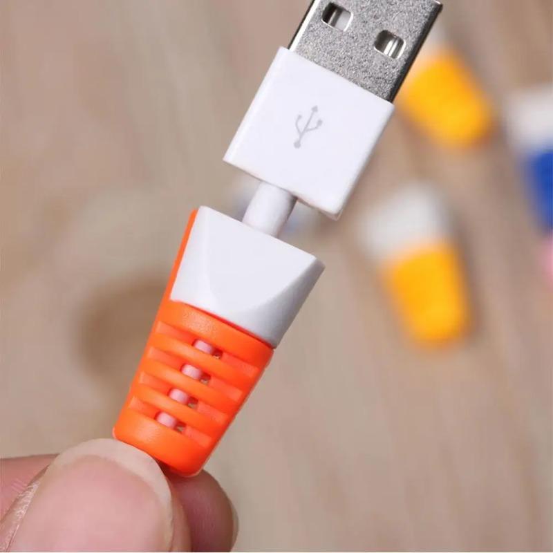 Universal Mobile Phone Data Cable Protective Sleeve Creative Usb Plug Protective Rubber Sleeve Anti-fracture Desk Assessories