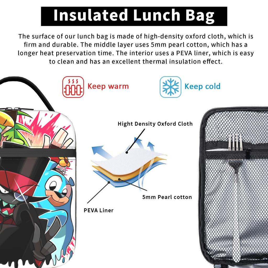 Villainous Comdy Thermal Insulated Lunch Bags for Travel  Reusable Bento Box Men Women Thermal Cooler Lunch Boxes