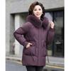 Mom Winter Down Jacket Hooded Thickened Real Fur Collar New Fashion Middle and Old Women Winter Coat