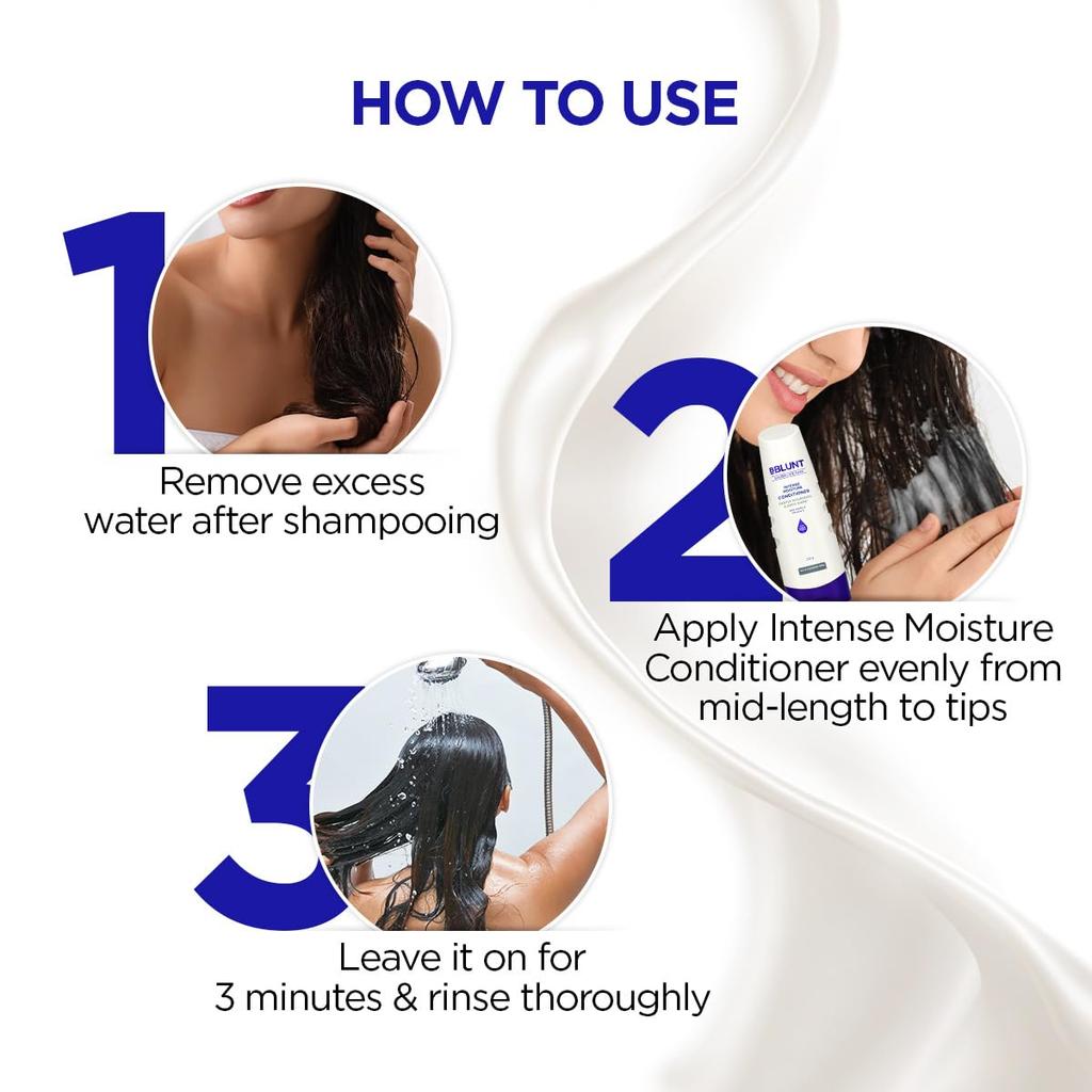 BBLUNT Intense Moisture Conditioner 250 g With Vitamin E Jojoba For Dry Frizzy Hair Care