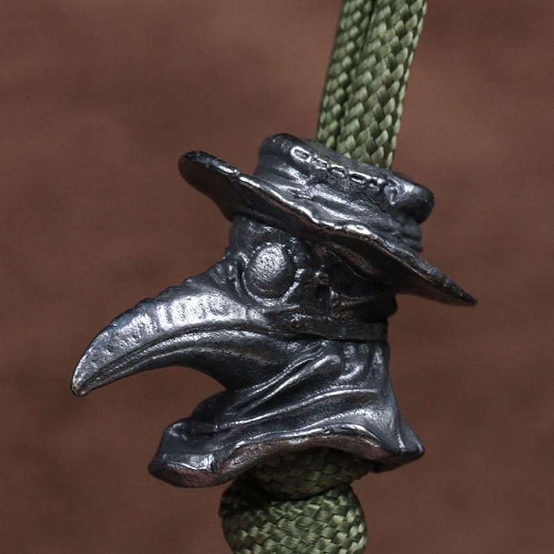 Medieval Europe Long Beak Mask Doctor Brass Knife Bead Lanyard Pendants DIY Paracord EDC Outdoor Tool Woven Hangings Accessories