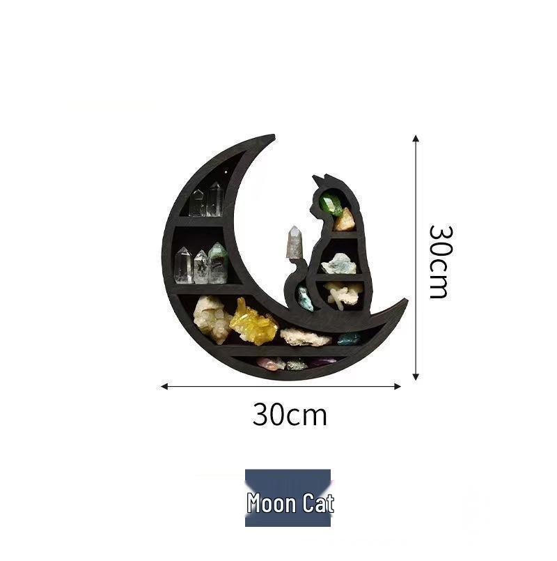 Creative Moon Cat Crystal Storage Rack and Home Decor Ornament