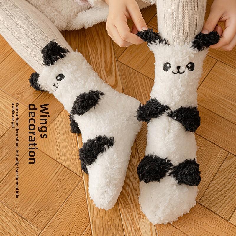 Corallite Socks Men's and Women's Fall and Winter Padded Padded Warm Sleeping Adult Socks Floor Socks
