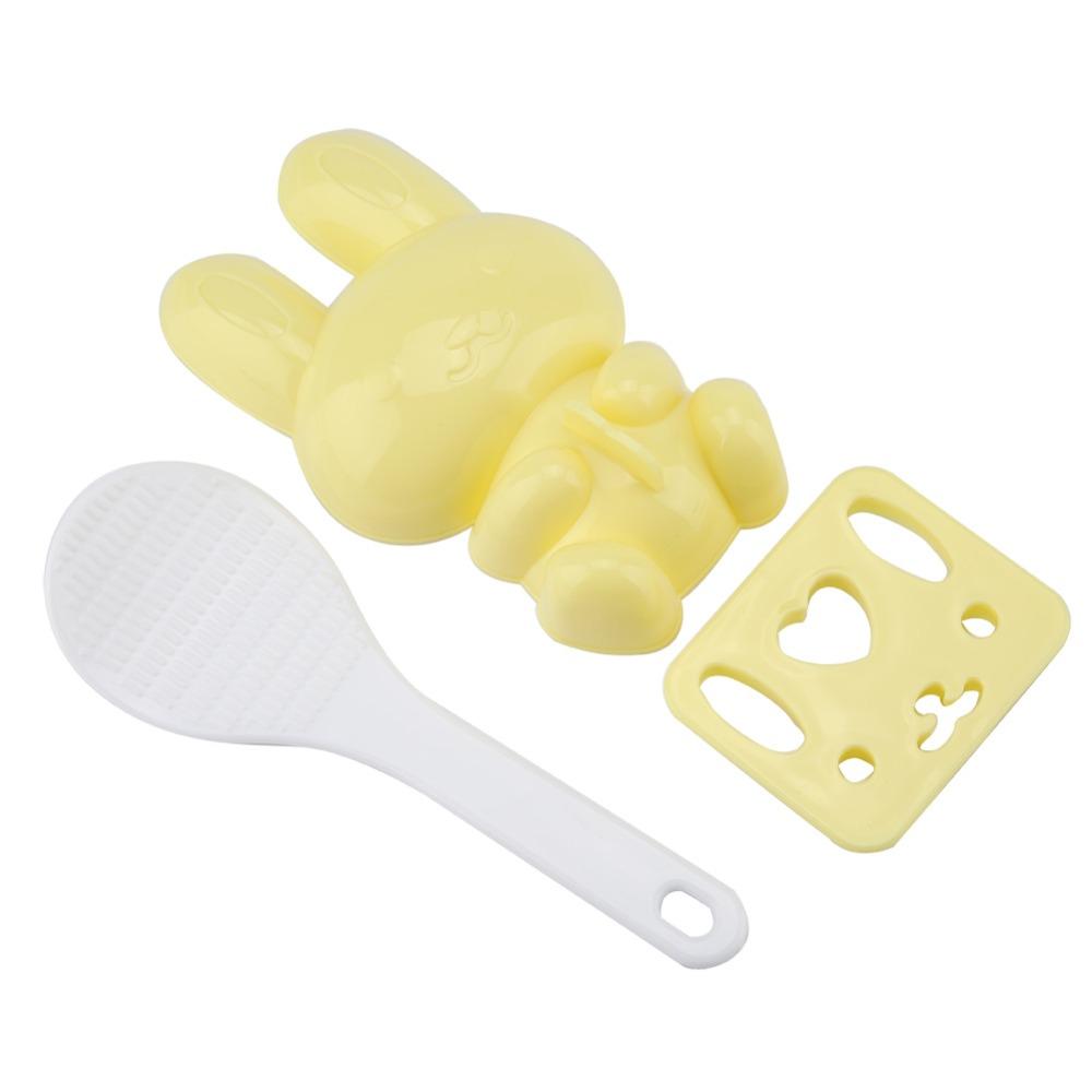 Yellow Rice Ball Mold Food Grade PP Sushi Making Tool New Onigiri Shaper Home Kitchen
