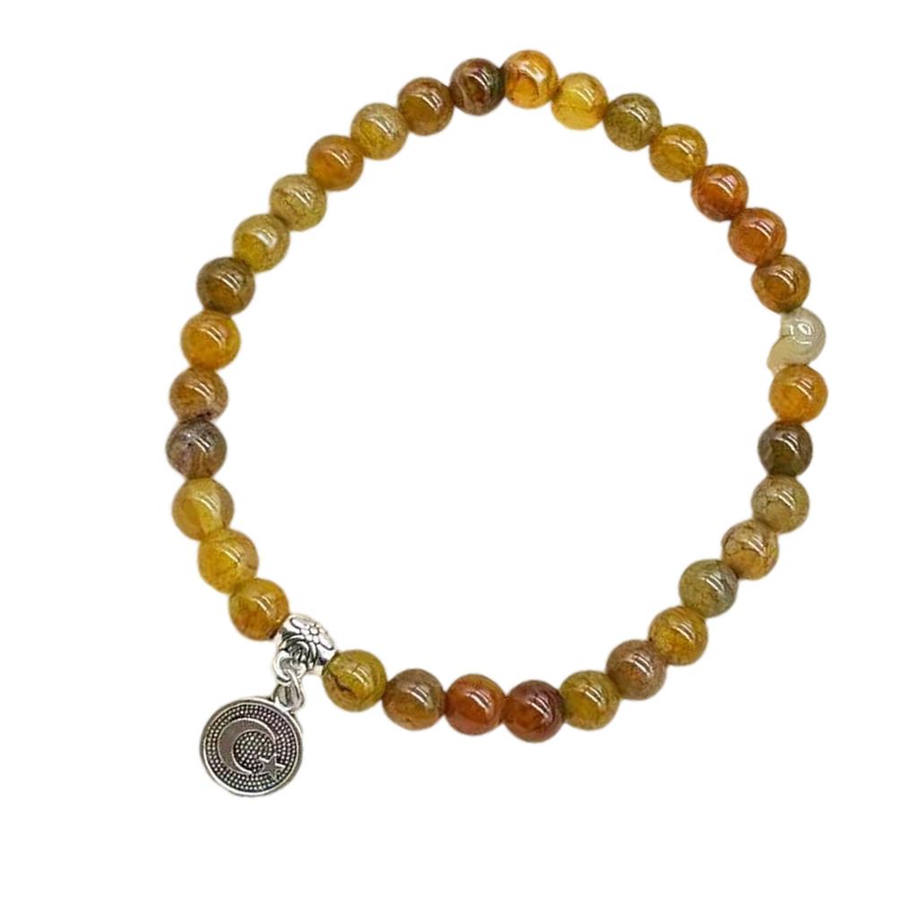 Islamic Prayer Beads Stretch Bracelet With 33 Glass Beads For Muslim Men Women Unisex Gift Elastic Islamic Mala