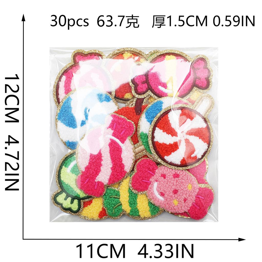 Sweet Candy Embroidery Cloth Sticker Lollipop Chapter Boy Clothes Bag Decoration Carrot Fudge Patch Sticker Ironing