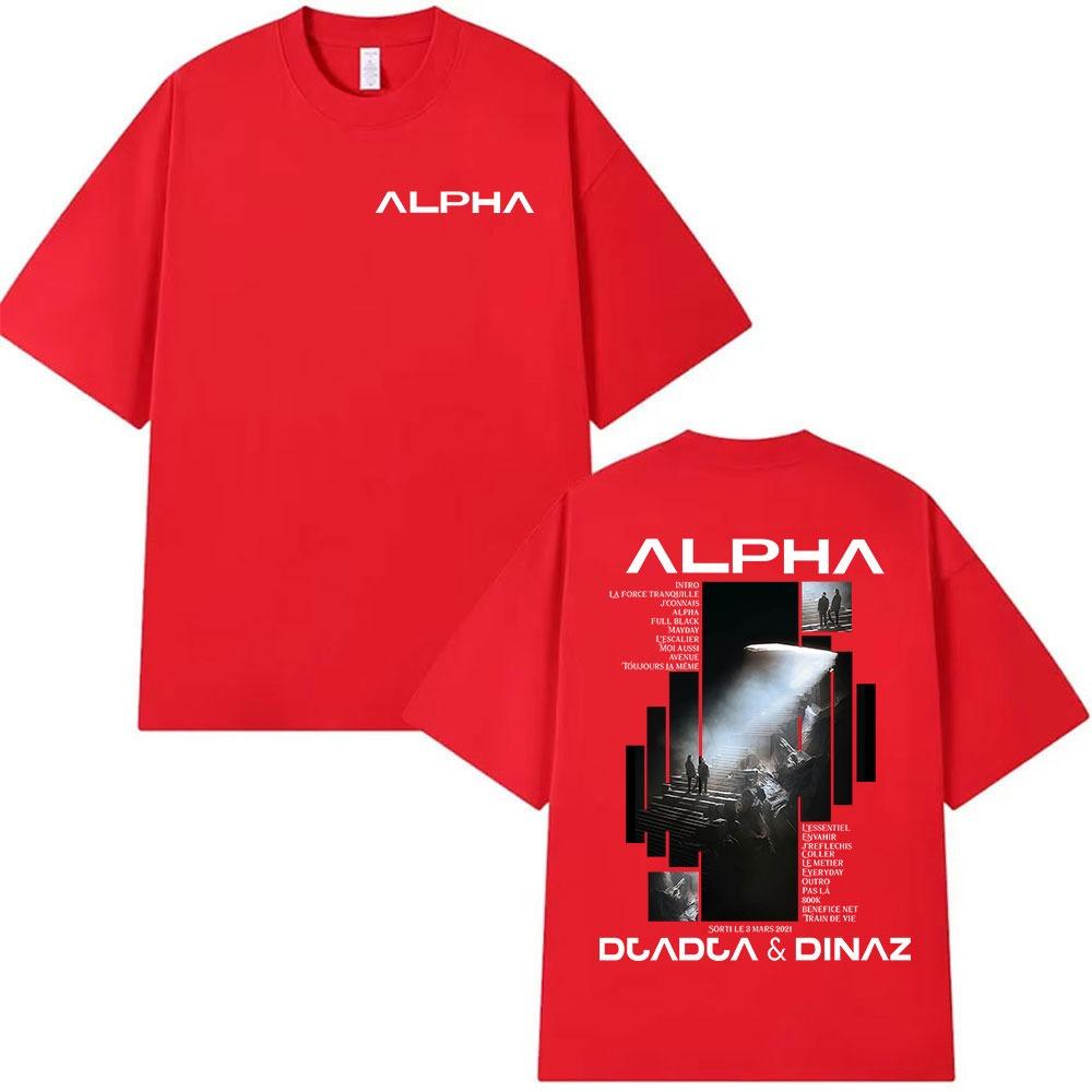 Rapper Alpha Djadja & Dinaz Album 2026 Graphic T-Shirts Men's Hip Hop Gothic Short Sleeve T Shirt Pure Cotton T-shirt Streetwear