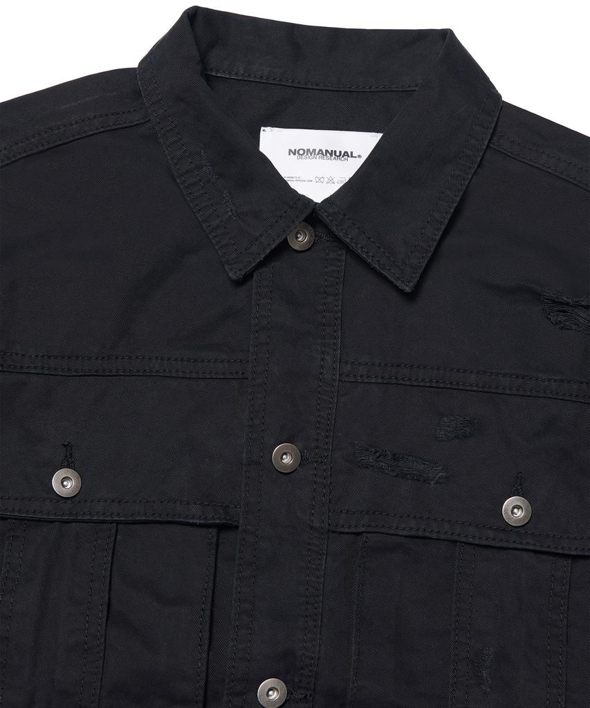 Nomanual I.P Damaged Jacket - Washed Black