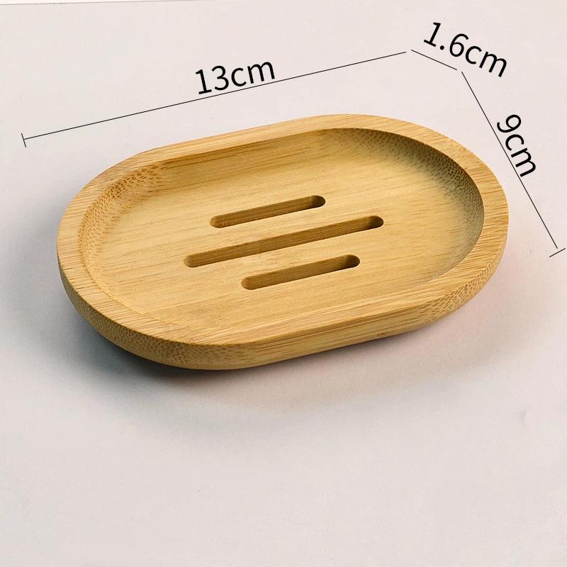 1Pcs Natural Bamboo Soap Dish With Self Draining Slots Durable For Bathroom Kitchen Shower Sink