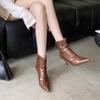 2025 autumn new pointed thin heel high heel temperament thin French fashion sexy women's short boots