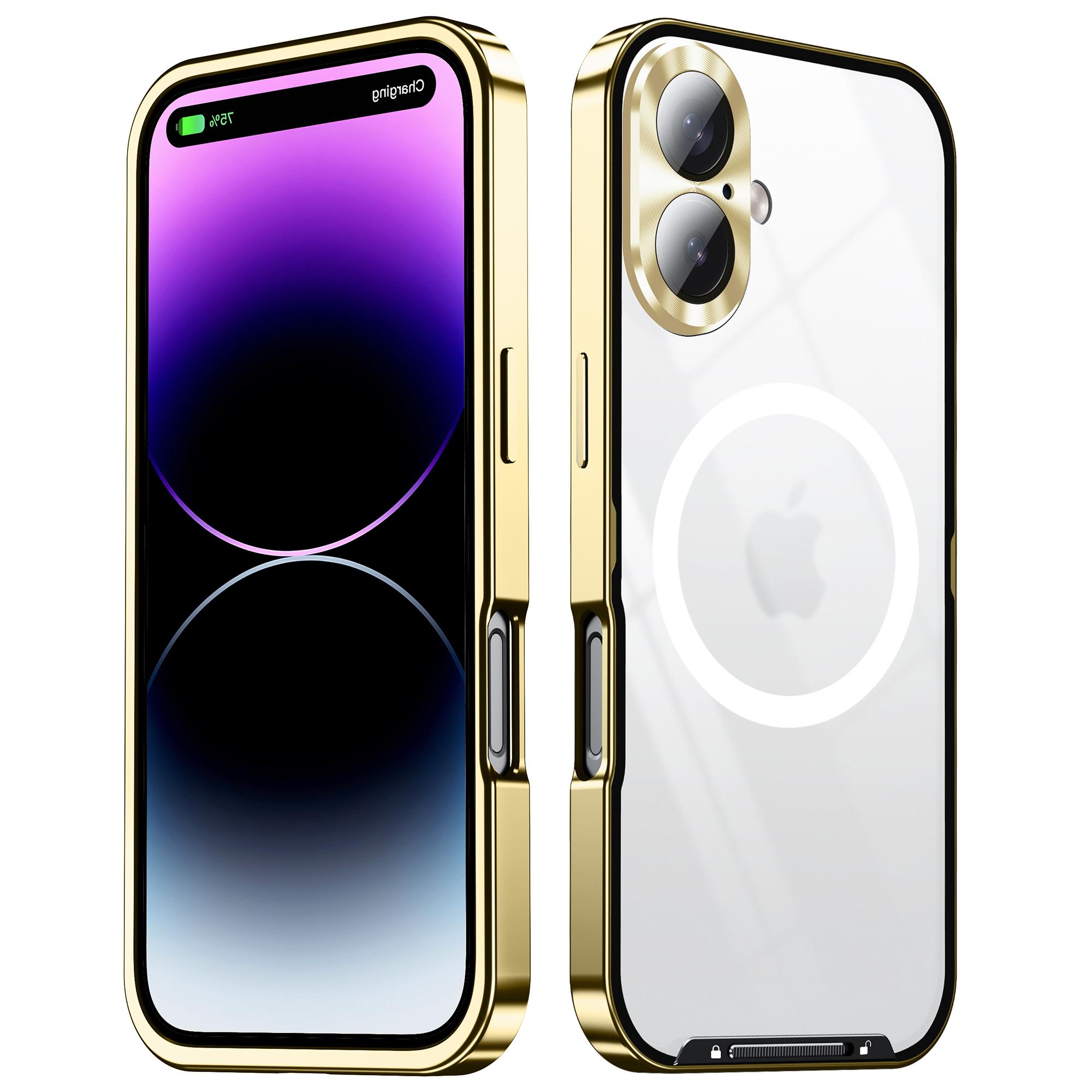 

Для чохла iPhone 16 Сумісний з MagSafe Металева рамка Матовий чохол для телефону