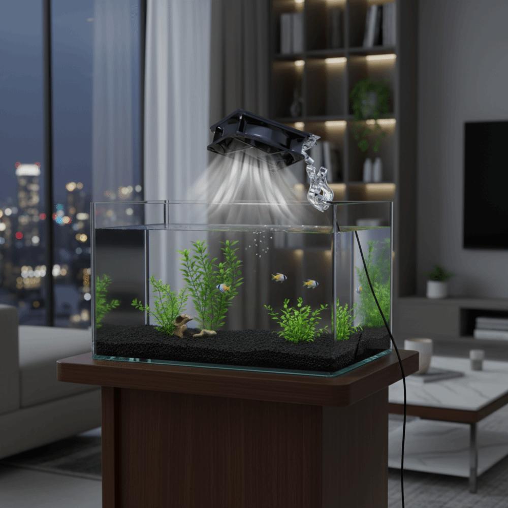 Adjustable Angle Fish Tank Fan Fast Cooling Fish Tank Cooler Cooling Fan System Freshwater Tank