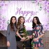 Avezano Happy Birthday Hintergrundbanner für Mädchen Frauen Happy Birthday Party Dekorationen Floral Glitzer Bday Banner Party Zubehör (lila-6x3.6ft)