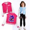 5600 Kids Girls Lily Lovebraids Printed Long Sleeves Casual Sport Baseball Jacket