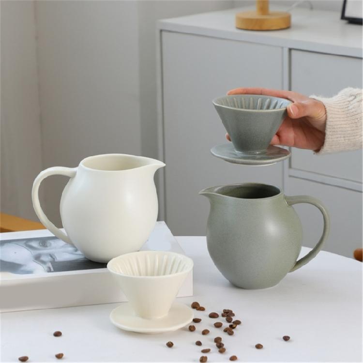 Klassischer Keramik-Kaffeefilter mit geräumiger 830-ml-Kanne, Kaffeemaschine mit großem Fassungsvermögen, Brauset für mehrere Tassen