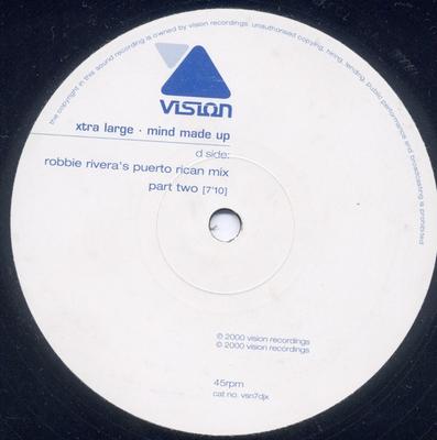 12inch Record XTRA LARGE - Mind Made Up VSN7DJX Vision 2000 UK Dance & Electronica Used