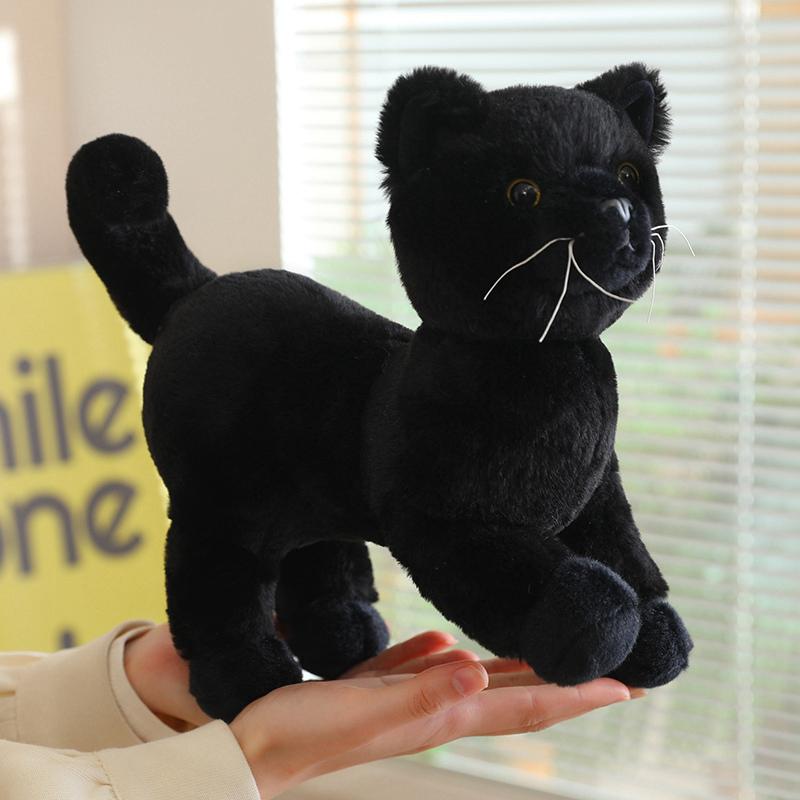 25CM Simulation Cat Doll Stuffed Animal Lifelike Pet Cat Toys Home Ornament Holiday Surprise Gift