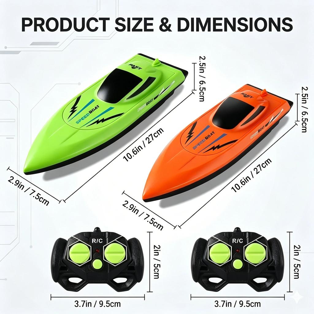 Remote Control Boat For Kids Waterproof Remote Control Toys Fast Remote Control Boat Lightweight Water Racer RC Boats Pool Toys
