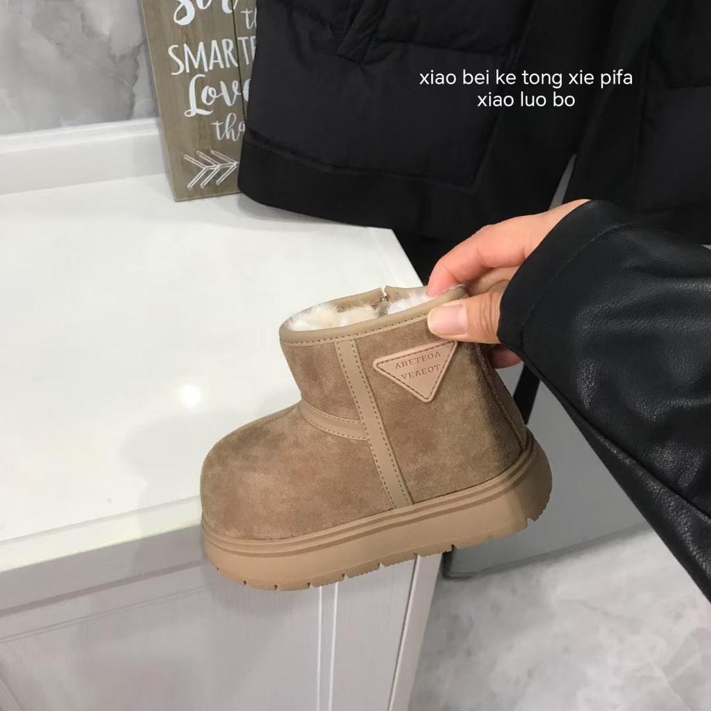 Baumwollgepolsterte Kinder-Schneestiefel 2025: Retro-Winterstil für Jungen und Mädchen
