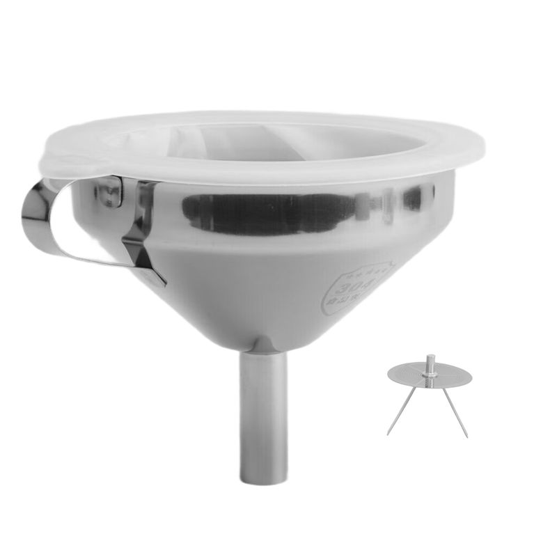 Praktische 5,1-inch 304 Roestvrij Staal Keuken Trechter Met 200 Mesh Voedsel Filter Zeef Voor Het Overbrengen Van Vloeistoffen, Olie, Maken J