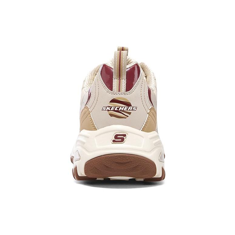 Skechers DLites 1.0 Planet Bear Tessuto a Rete Pelle Sintetica alla Moda Durevoli Scarpe Basse Stile Dad Sneakers da Uomo Marrone Bianco 894256-NAT