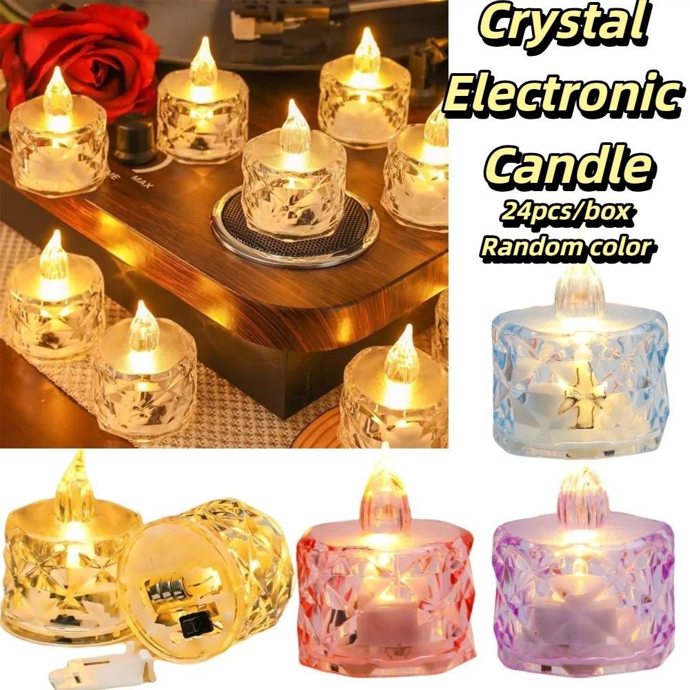 24pcs/box Delicate Design LED Mini Candle Light Romantic Atmosphere Light Daily Decoration