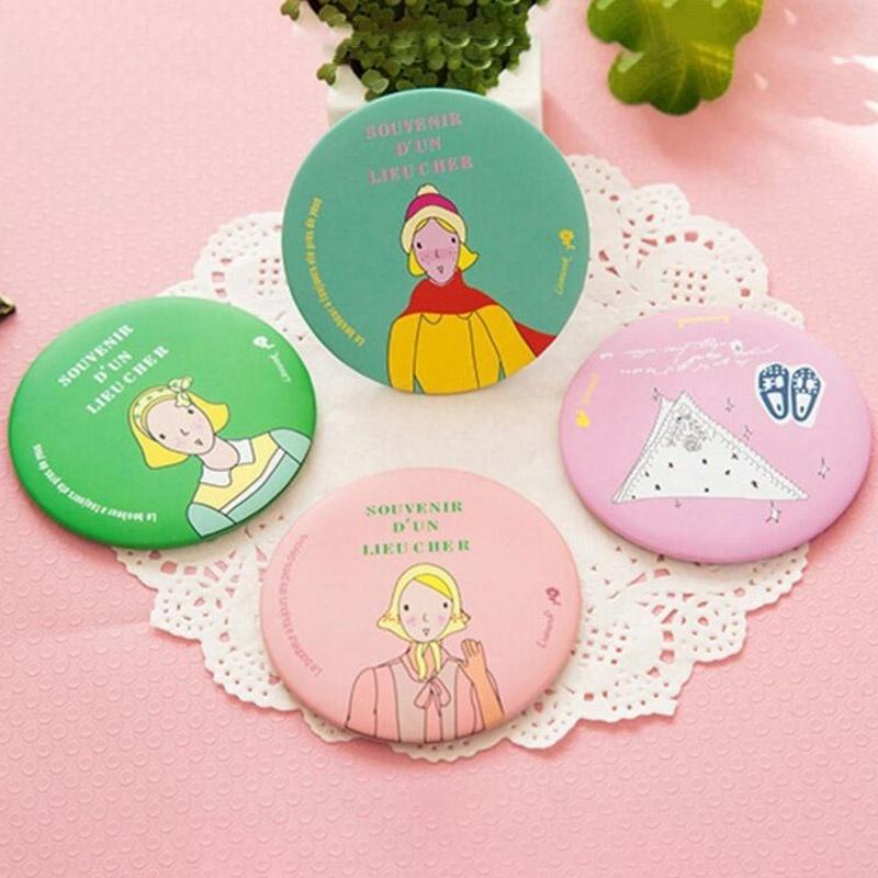 2PCS Makeup Mirror Hand Pocket Travel Mini Cosmetic Mirror  Random