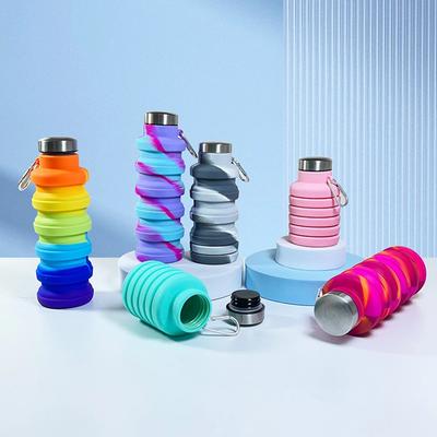 Фітнес, спорт, пляшка для води, силіконова складна чашка для пиття, подорожі на відкритому повітрі, скелелазіння, велосипедна пляшка, камуфляж, складаний чайник