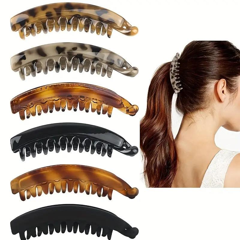 13cm Large Banana Clip Simple Vertical Hairpin Temperament Hairpin Ponytail Clip Back of the Head Grabbing Clip