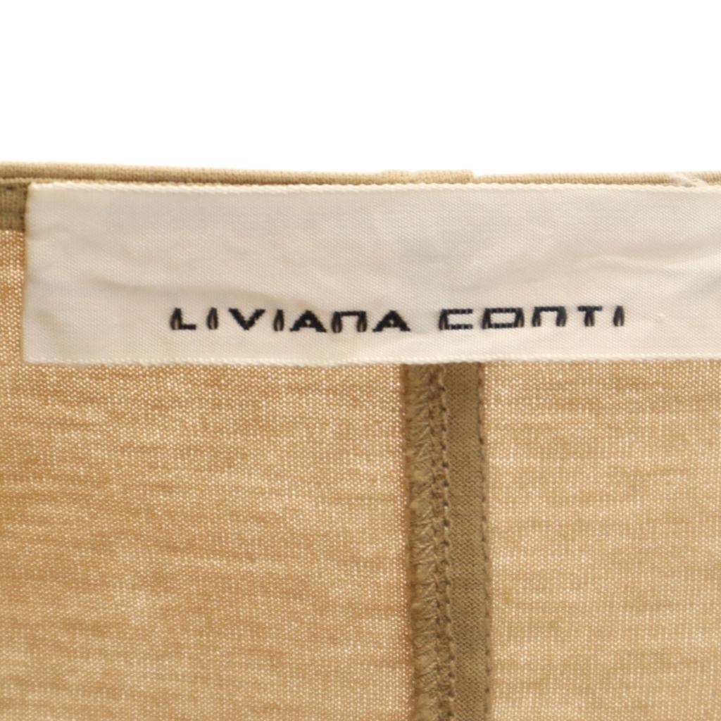 LIVIANA CONTI Made In Italy Short Sleeve V Neck Cut S Beige Women Used