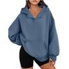 Women's Fashion Casual Solid Color Pocket Long Sleeve Hoodie