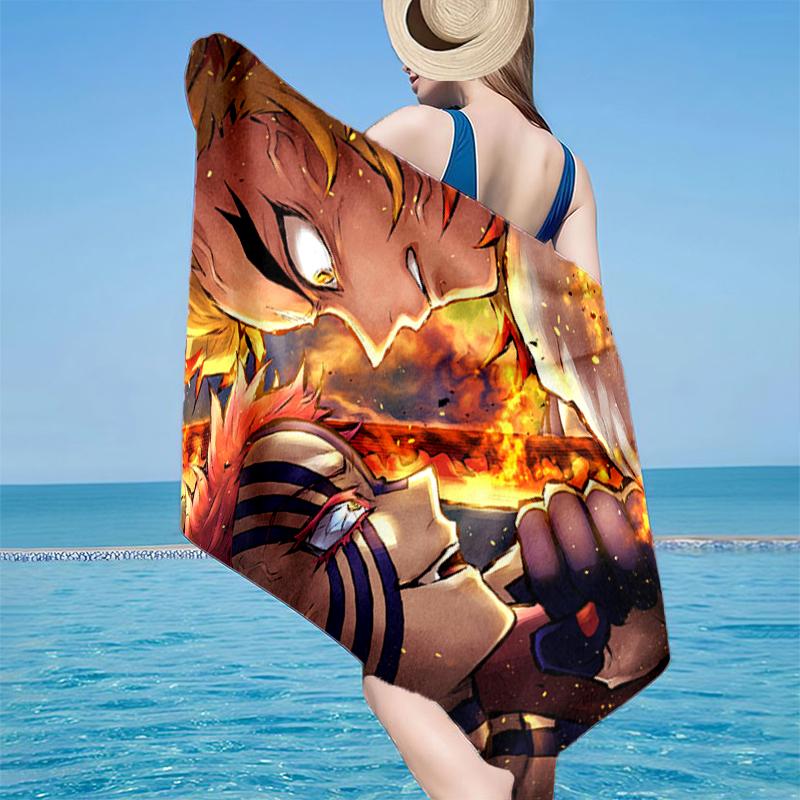Anime Samurai Warrior's Journey Beach Towel, Super Soft Microfiber, Gift for Her/Him, Birthday, for Pool, Beach, Travel, Home Decor Fan gifts