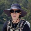 Summer Hollow Breathable Sunscreen Hat Men's Outdoor Mountaineering Fishing Sun Hat Fashion Big Head Circumference Bucket Hat