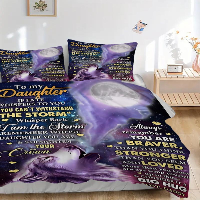 

3PCs Inspirational Quotes Design Cover Set, Breathable Fabric(1 Duvet Cover + 2 Pillowcases) (Without Quilt) yy250911189 135x200cm